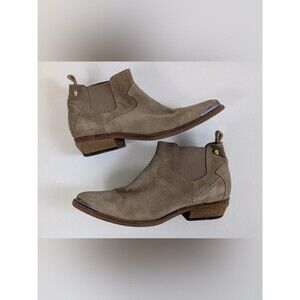 Zadig & Voltaire Taupe Tan Suede Chelsea Ankle Boots
